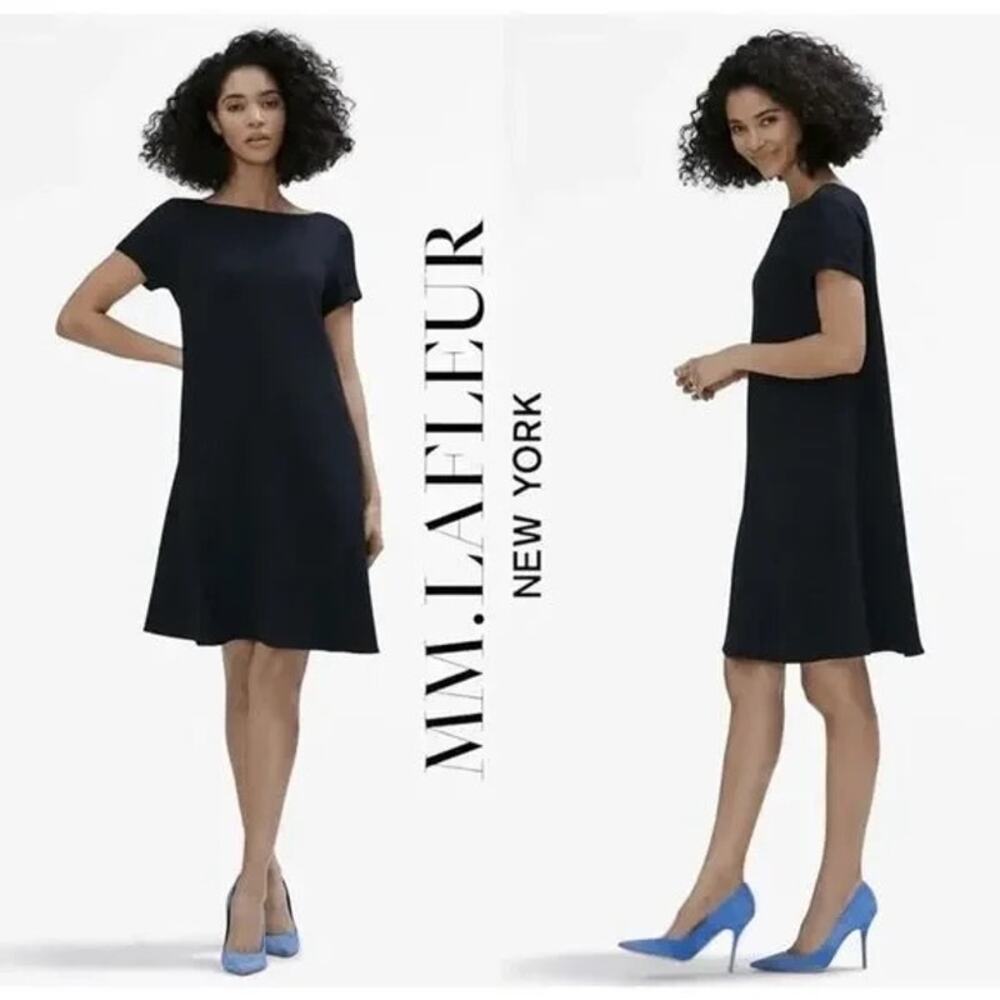 MM Lafleur Black‎ Eliza Short Sleeve Career Office Relaxed Dress Size Medium